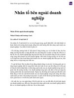 Nhân tố bên ngoài doanh nghiệp 