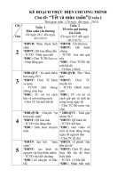 Kế hoạch thực hiện chương trình chủ đề tết và mùa xuân