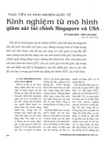 Kinh nghiệm từ mô hình giám sát tài chính singapore và USA 