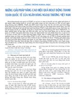 Những giải pháp nâng cao hiệu quả hoạt động thanh toán quốc tế của ngân hàng ngoại thương việt nam 