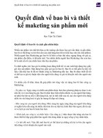 Quyết đinh vể bao bì và thiết kế maketing sản phẩm mới