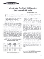 Vấn đề việc làm ở tỉnh thái nguyên thực trạng và giải pháp 