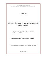 đảng với cuộc vận động phụ nữ 1930 1945 