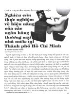 Nghiên cứu thực nghiệm về hiệu năng của các ngân hàng thương mại nhà nước tại thành phố hồ chí minh 