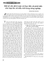 Một số vấn đề lý luận và thực tiễn về phát triển các hợp tác xã kiểu mới trong nông nghiệp 