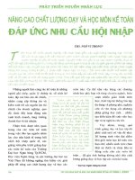 Nâng cao chất lượng dạy và học môn kê toán đáp ứng nhu cầu hội nhập 