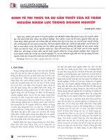 Kinh tế tri thức và sự cần thiết của kế toán nguồn nhân lực trong doanh nghiệp 