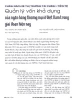 Quản lý vốn khả dụng của ngân hàng thương mại ở việt nam trong giai đoạn hiện nay 