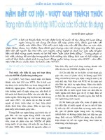 Nắm bắt cơ hội   vượt qua thách thức trong năm đầu hội nhập WTO của các tổ chức tín dụng 