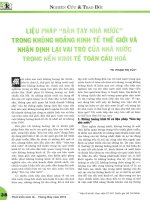 Liệu pháp bàn tay nhà nước trong khủng hoảng kinh tế thế giới và nhận định lại vai trò của nhà nước trong nền kinh tế toàn cầu hóa 