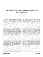 Phát triển nguồn nhân lực nông nghiệp, nông thôn ở việt nam hiện nay 