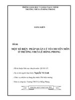 SKKN một số biện pháp quản lý tổ chuyên môn ở trường THCS lê hồng phong 