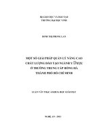 giải pháp quản lý nâng cao chất lượng đào tạo ngành Y Dược tại trường Trung cấp Hồng Hà thành pho Hồ Chí Minh