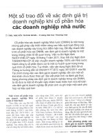 Một số trao đổi về xác định giá trị doanh nghiệp khi cổ phần hóa các doanh nghiệp nhà nước 