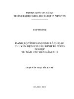 đảng bộ tỉnh quảng ninh lãnh đạo chuyển dịch cơ cấu kinh tế nông nghiệp tu nam 1997 den nam 2010 