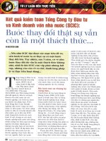 Kết quả kiểm toán tổng công ty đầu tư và kinh doanh vốn nhà nước (SCIC) bước thay đổi thật sự vẫn còn là một thách thức 