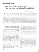 Phát triển kinh tế   xã hội để giảm nghèo và hạn chế phân hóa giàu nghèo ở đắc lắc 