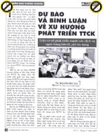 Dự báo và bình luận về xu hướng phát triển thị trường chứng khoán   trên cơ sở phát triển mạnh các dịch vụ ngân hàng bán lẻ, phi tín dụng 