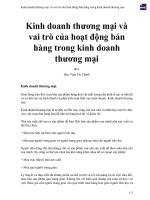 Kinh doanh thương mại và vai trò của hoạt động bán hàng trong  kinh doanh thương mại 