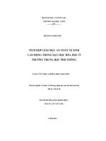 TÍCH hợp GIÁO dục AN TOÀN vệ SINH LAO ĐỘNG TRONG dạy học hóa học ở TRƯỜNG TRUNG học PHỔ THÔNG 