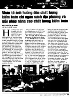 Nhân tố ảnh hưởng đến chất lượng kiểm toán chi ngân sách địa phương và giải pháp nâng cao chất lượng kiểm toán 