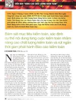 Bám sát mục tiêu kiểm toán, xác định cụ thể nội dụng từng cuộc kiểm toán nhằm nâng cao chất lượng kiểm toán và rút ngắn thời gian phát hành báo cáo kiểm toán 