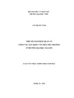 Một so giải pháp quản ìỷ công tác xây dựng văn hóa nhà trường ở trường đại học sài gòn 
