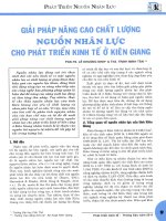 Giải pháp nâng cao chất lượng nguồn nhân lực cho phát triển kinh tế ở kiên giang 