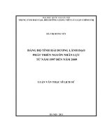 Đảng bộ tỉnh hải dương lãnh đạo phát triển nguồn nhân lực tu nam 1997 den nam 2009 
