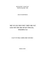 Một so giải pháp phát triển đội ngũ giáo viên tiếu học huyện vĩnh cửu, tỉnh đồng nai 