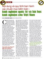 Nội dung và quy trình ban hành các chuẩn mực kiểm toán   kinh nghiệm quốc tế và bài học kinh nghiệm cho việt nam 