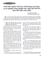 Phát triển nguồn nhân lực chất lượng cao phục vụ sự nghiệp công nghiệp hóa, hiện đại hóa tỉnh ninh bình đến năm 2020 