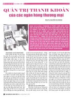 Quản trị thanh khoản của các ngân hàng thương mại 