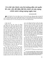 Cơ chế vận hành của thị trường dầu mỏ quốc tế các vấn đề điều tiết tài chính và xây dựng chính sách năng lượng ngày nay 