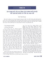 Xây dựng kết cấu hạ tầng của thành phố hà nội kết quả đạt được và tồn tại, hạn chế 