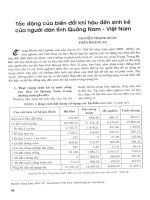 Tác động của biến đổi khí hậu đến sinh kế của người dân tỉnh quảng nam   việt nam 