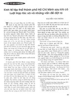 Kinh tế lập thể thành phố hồ chí minh sau khi có luật hợp tác xã và những vấn đề đặt ra 