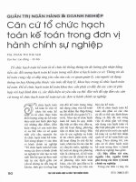 Căn cứ tổ chức hạch toán kế toán trong đơn vị hành chính sự nghiệp 