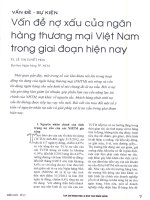 Vấn đề nợ xấu của ngân hàng thương mại việt nam trong giai đoạn hiện nay 