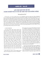 Lựa chọn giải pháp hỗ trợ doanh nghiệp nhỏ và vừa việt nam vượt qua khủng hoảng 