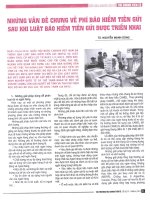 Những vấn đề chung về phí bảo hiểm tiền gửi sau khi luật bảo hiểm tiền gửi được triển khai 