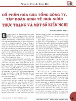 Cổ phần hóa các tổng công ty, tập đoàn kinh tế nhà nước thực trạng và một số kiến nghị 