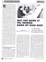 Quy chế quản lý thị trường đăng ký giao dịch cơ sở pháp lý cho sự ra đời của thị trường UPCoM 