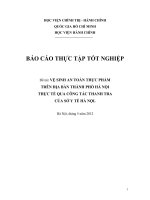 VỆ SINH AN TOÀN THỰC PHẨM TRÊN địa bàn hà nội 