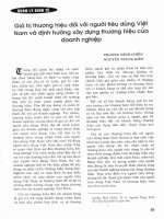 Giá trị thương hiệu đối với người tiêu dùng việt nam và định hướng xây dựng thương hiệu của doanh nghiệp 