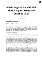 Marketing và các chính sách marketing mix trong kinh doanh lữ hành 