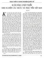 Ngân hàng phát triển kinh nghiệm các nước và thực tiễn việt nam 