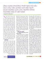 Ứng dụng phương pháp bao dữ liệu DEA vào việc đánh giá hiệu quả hoạt động của các ngân hàng thương mại ở việt nam 