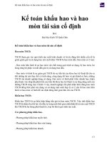 Kế toán khấu hao và hao mòn tài sản cố định 