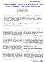 Sự hài lòng của khách hàng đối với dịch vụ tín dụng tiêu dùng tại một số ngân hàng thương mại trên địa bàn tp  hồ chí minh 